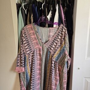 Multicolor Patterned Dress